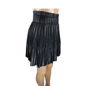 7 For All Mankind Pleated Faux Leather Skirt